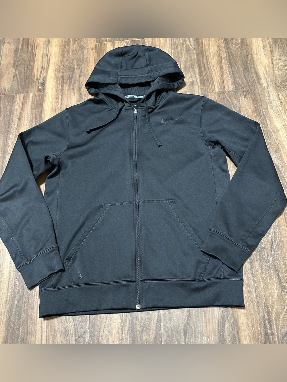 Nike Therma-FIT Mens Full Zip Hoodie Black Fleece Training Jacket M Medium